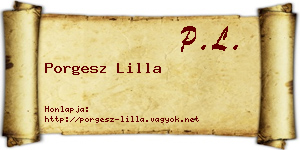 Porgesz Lilla névjegykártya